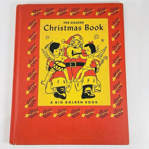 Vintage Big Golden Christmas Book 1955 LIBRARY BINDING Very Clean Crampton - Picture 1 of 16
